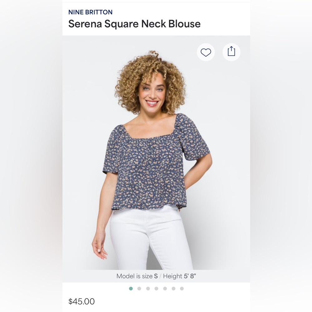 Nine Britton Serena Square Neck Blouse